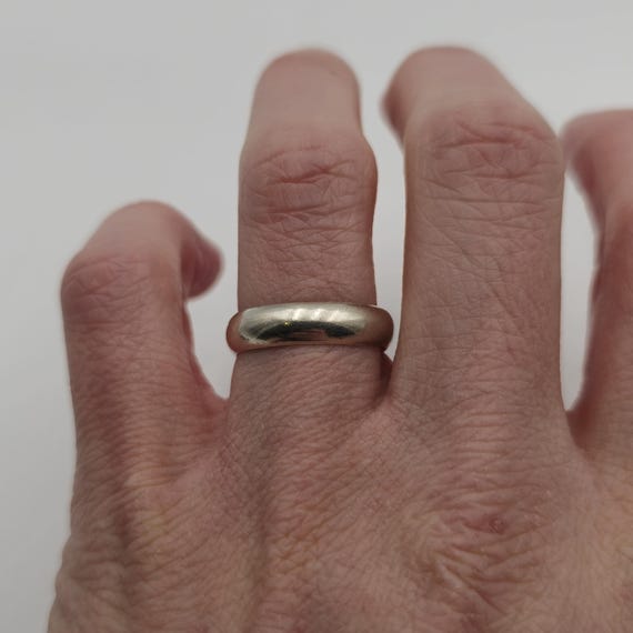 Size 7.5 Sterling Silver Solid Plain Ring A2443 - image 2