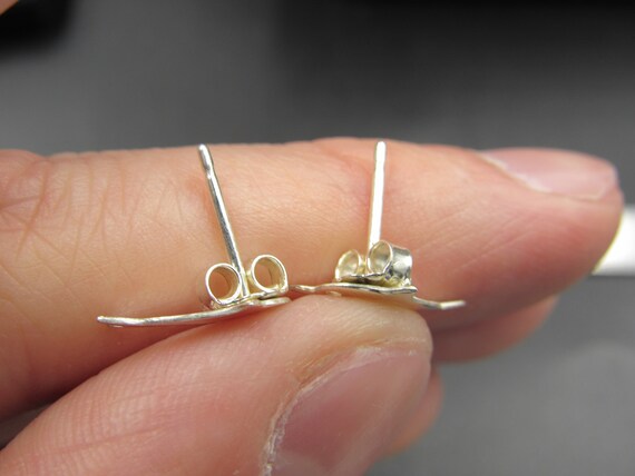Sterling Silver Very Tiny Dolphin Stud Earrings - image 3