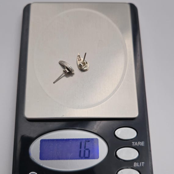 950 Silver Shell Inlay Leaf Nature Stud Earrings … - image 6