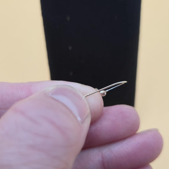 Sterling Silver Small Cute Pattern Dangle Earring… - image 3