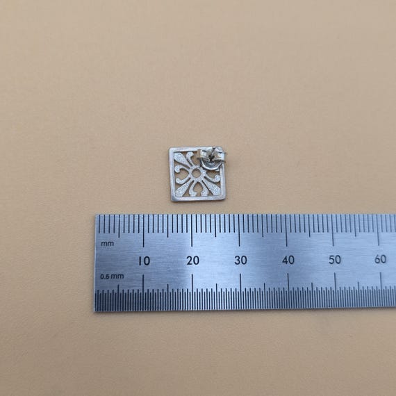 Sterling Silver Unique Pattern Rustic Small Earri… - image 5