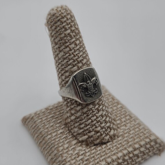Size 8.75 Sterling Silver Solid Boy Scout Ring A2… - image 2
