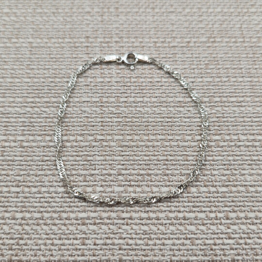 7 Inch Sterling Silver Twisted Bright Chain Bracelet A6473 - Etsy