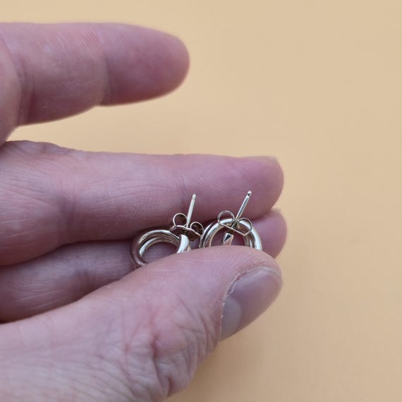 Sterling Silver Corkscrew Design Dangle Earrings … - image 4