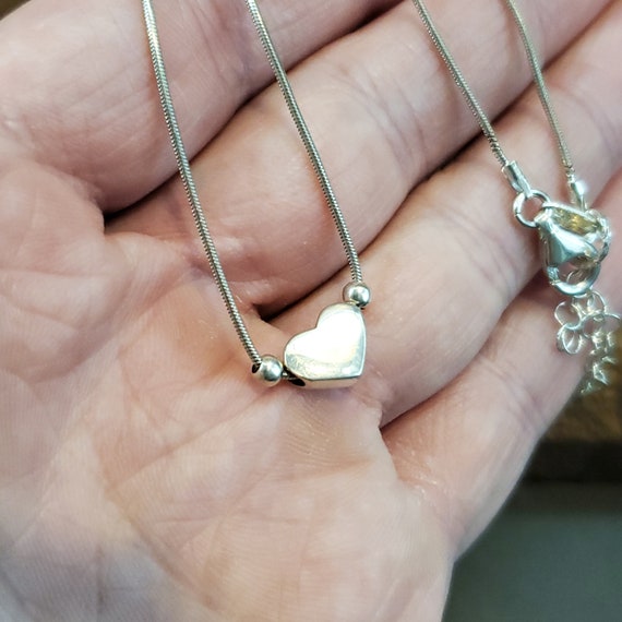 16 Inch Sterling Silver Cute Unique Heart Love Ne… - image 3