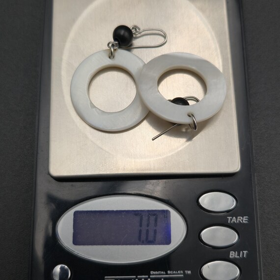 Silver Plated Circle Shell Simple Handmade Earrin… - image 5