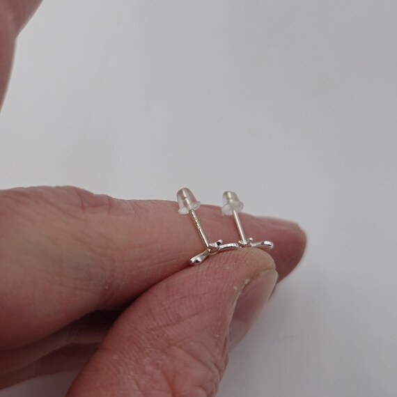 Sterling Silver Tiny Bee Animal Stud Earrings A37… - image 3