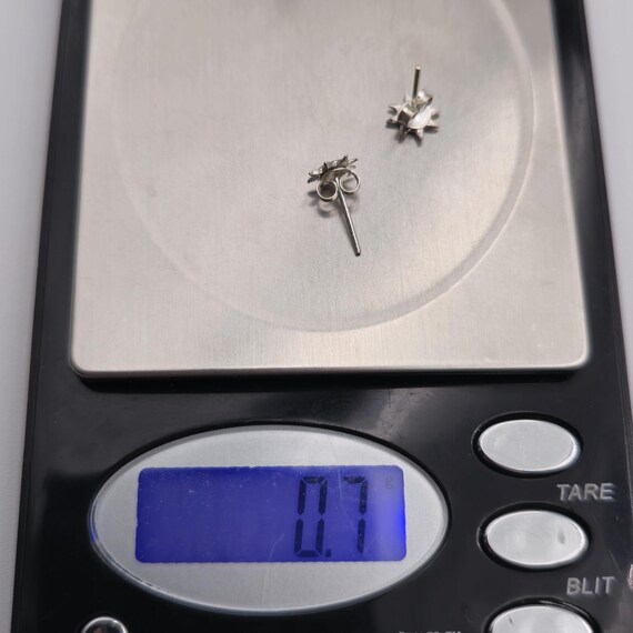 Sterling Silver Tiny Small Smiling Sun Stud Earri… - image 5