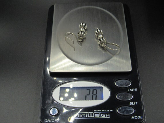 Sterling Silver Rustic Odd Open Orb Earrings Vint… - image 5