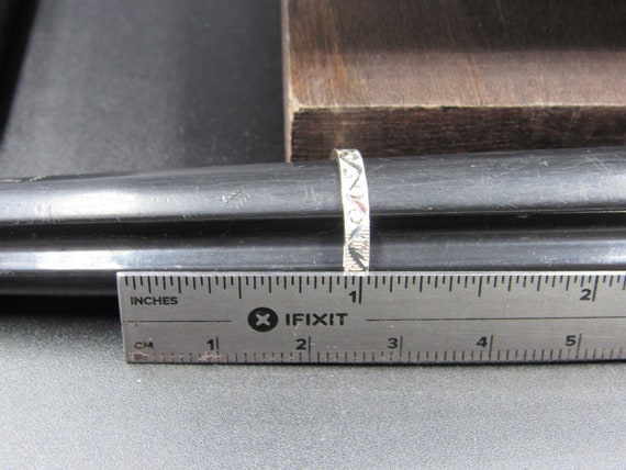 Size 5 Sterling Silver Cool Pattern Textured Band… - image 6