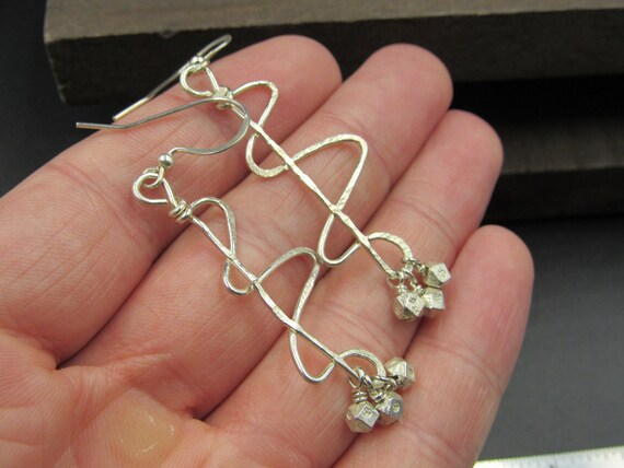 Sterling Silver Abstract Handmade Unique Dangle E… - image 2