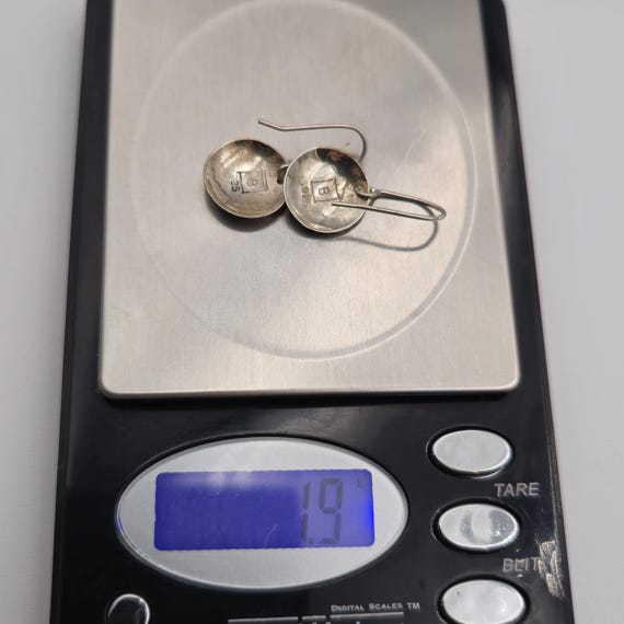 Sterling Silver Brushed Circle Dangle Earrings A2… - image 5