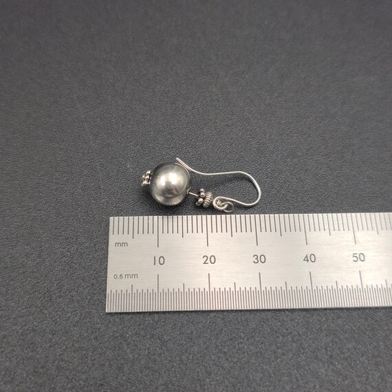 Sterling Silver Bright Sphere Simple Dangle Earri… - image 4