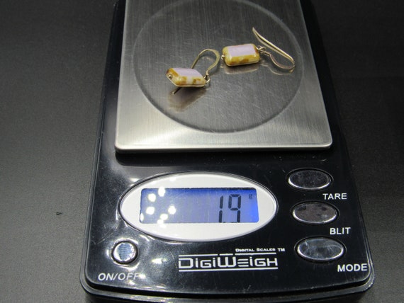 Sterling Silver Small Weird Rectangle Stone Earri… - image 5