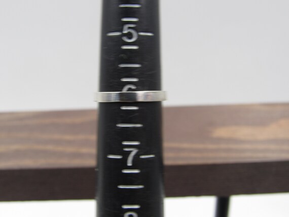 Size 6 Sterling Silver Rustic Odd Pattern Diamond… - image 6