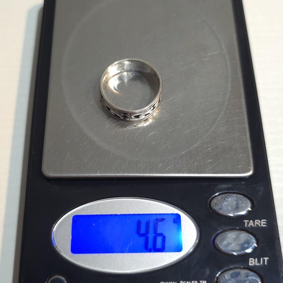 Size 8 Sterling Silver Unique Pattern Quality Rin… - image 6