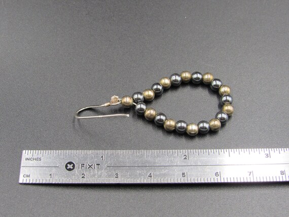 Sterling Silver Rustic Hematite Ball Earrings Vin… - image 4