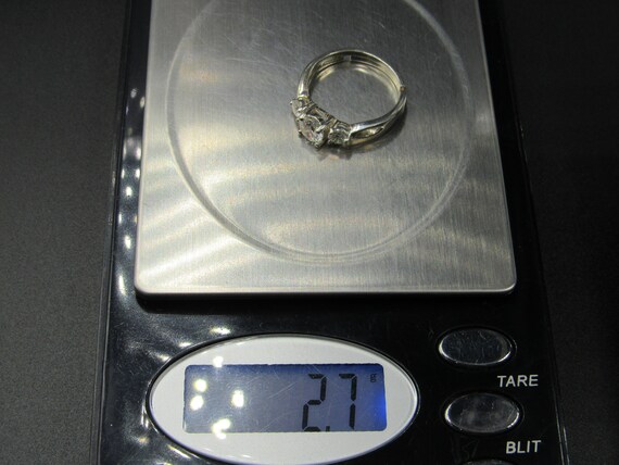 Size 6.5 Sterling Silver Triple CZ Avon Adjustabl… - image 8