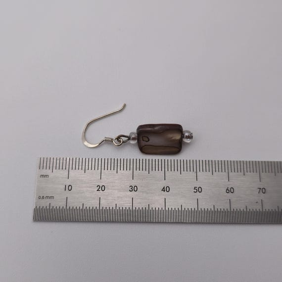 Sterling Silver Unique Shell Dangle Earrings A1949 - image 4