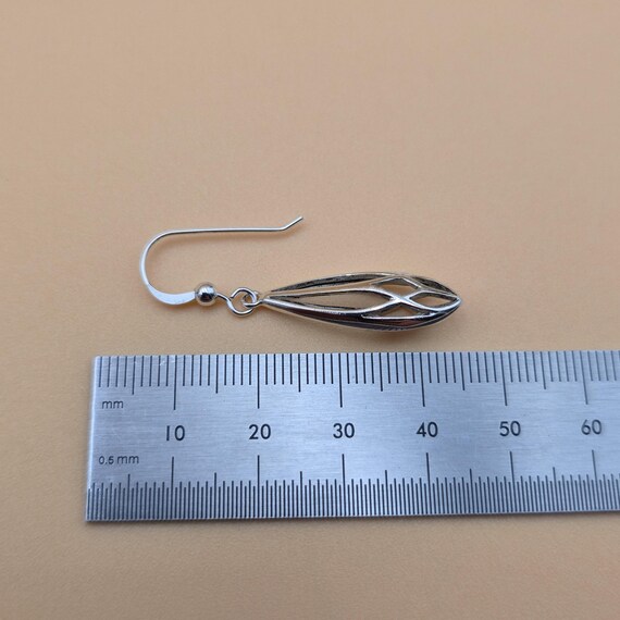 Sterling Silver Simple Design Dangle Earrings A46… - image 4