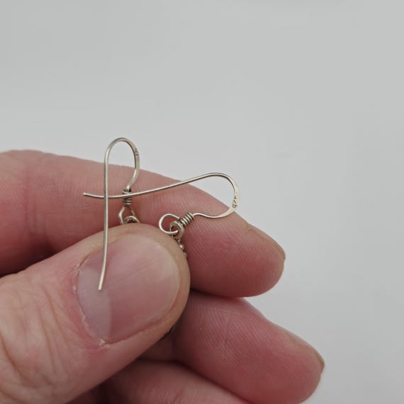 Sterling Silver Abalone Shell Rustic Dangle Earri… - image 4