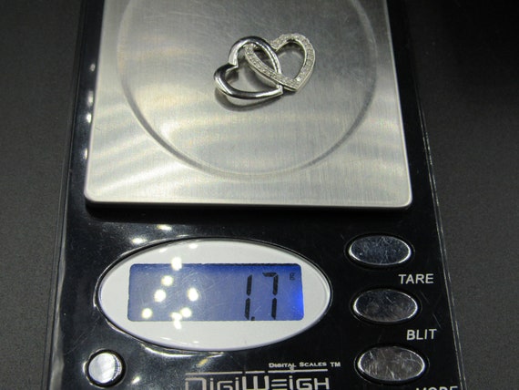 Sterling Silver Interlocking Diamond Chip Heart P… - image 6