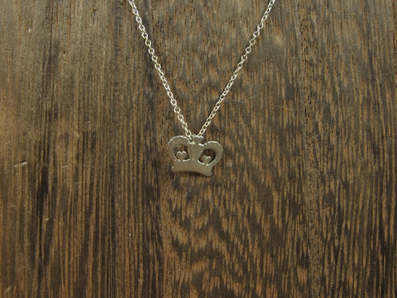 16" Sterling Silver Tiny Crown Rustic Pendant Nec… - image 1