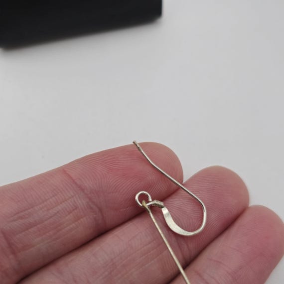 Sterling Silver Bar Style Shell Dangle Earrings A… - image 3