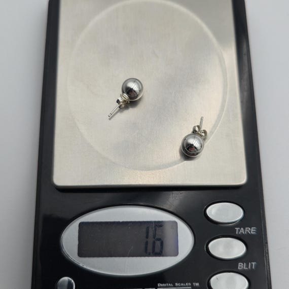 Sterling Silver Bright Ball Orb Stud Earrings A43… - image 5