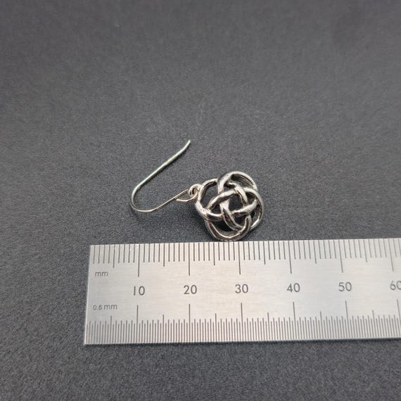 Sterling Silver Celtic Knot Pattern Dangle Earrin… - image 5