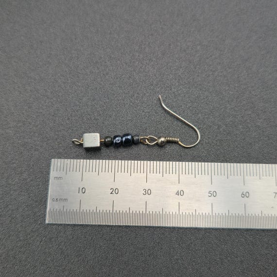 Silver Over Copper Handmade Beaded Dangle Earring… - image 4