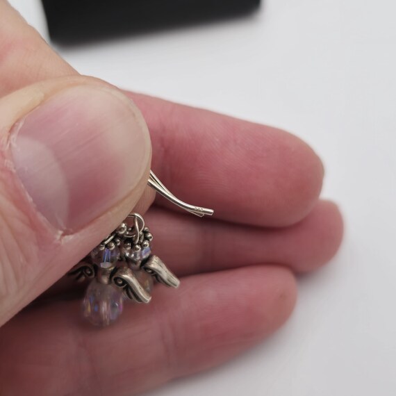 Sterling Silver Handmade Rustic Crystal Angel Ear… - image 3