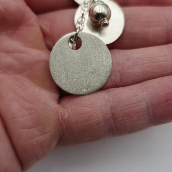 Sterling Silver Heavy Circle And Orbs Dangle Earrings A3254 View 3
