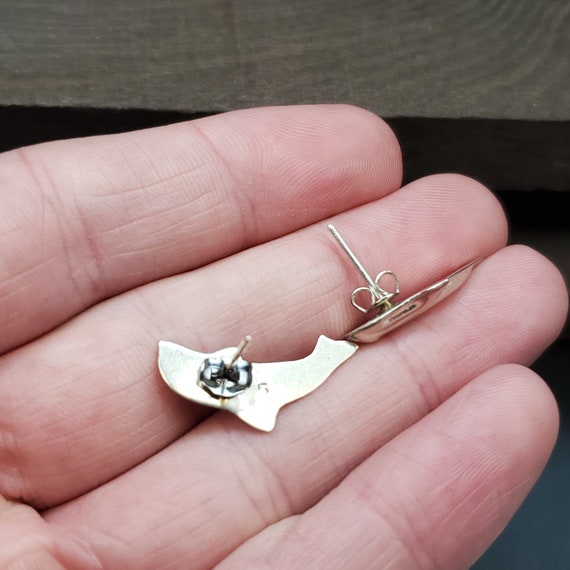 Sterling Silver Cute Simple Dolphin Stud Earrings - image 3