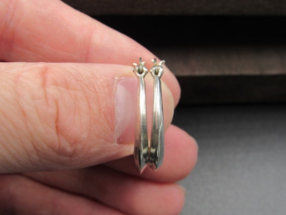 Sterling Silver Cool Hoop Earrings Vintage Weddin… - image 3