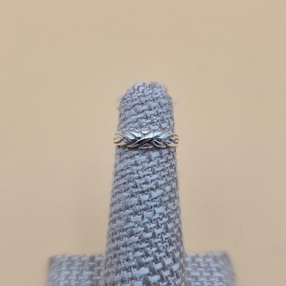 Size 3 Sterling Silver Simple Pattern Toe Band Ri… - image 1