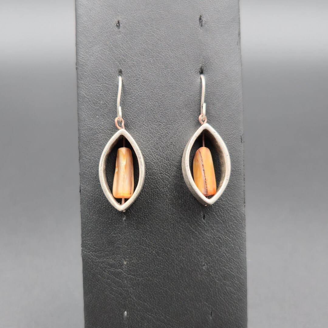 Silver Over Copper Heavy Unique Shell Handmade Earrings A6068 - Etsy