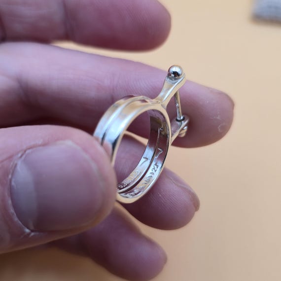 Size 7 Sterling Silver Unique Interlocking Design… - image 6