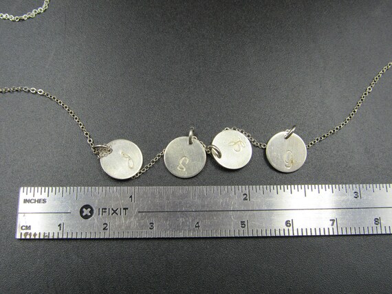 20" Sterling Silver Cursive Letters Necklace Vint… - image 4