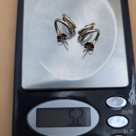 Sterling Silver Corkscrew Design Dangle Earrings … - image 7