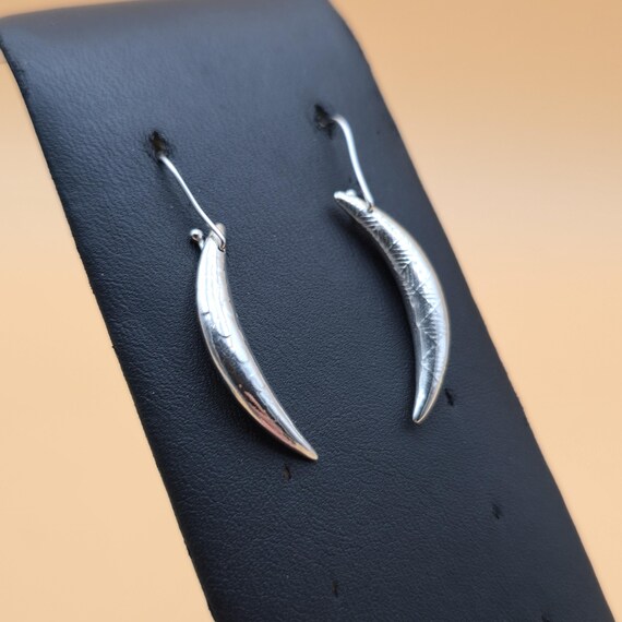 Sterling Silver Two Different Pattern Dangle Earr… - image 2