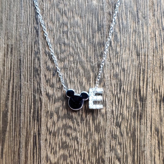 18 Inch Sterling Silver Disney Letter E Necklace