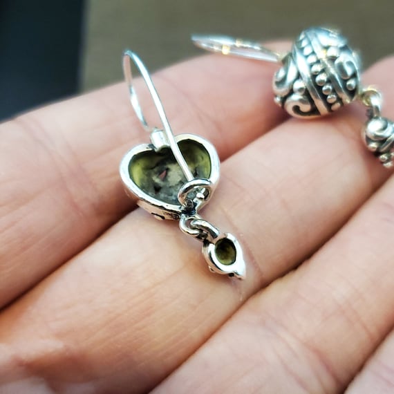 925 Sterling Silver Cute Fancy Double Heart Earri… - image 3