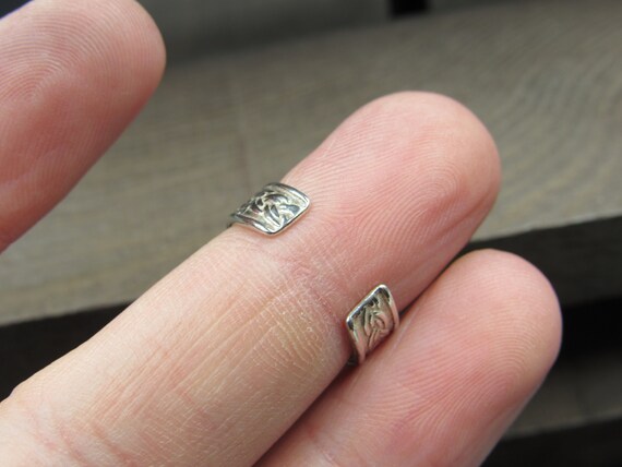 Size 4.5 Sterling Silver Knot Pattern Rustic Toe … - image 4