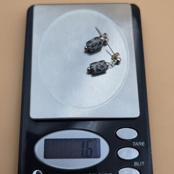 Sterling Silver Odd Pattern Small Dangle Earrings… - image 5