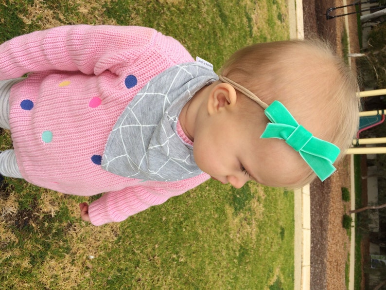 Baby Girl Headbands Hair tie Gold Velvet Ribbon Bow Headband Girls Head Bands Hair elastic