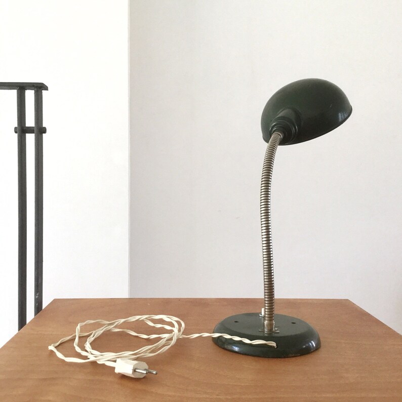 Vintage Green Desk Lamp Office Retro Industrial Work Bauhaus Table