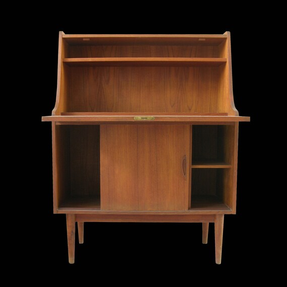 Danish Modern Secretary Desk Mid Century Teak Secretaire By Etsy