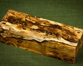 Stabilized spalted karelian birch wood blank for knife handle, pen blanks. E2