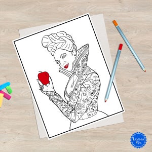 2 Once Upon A Time Coloring Book Pages (Regina/Evil Queen And Rumplestiltskin)